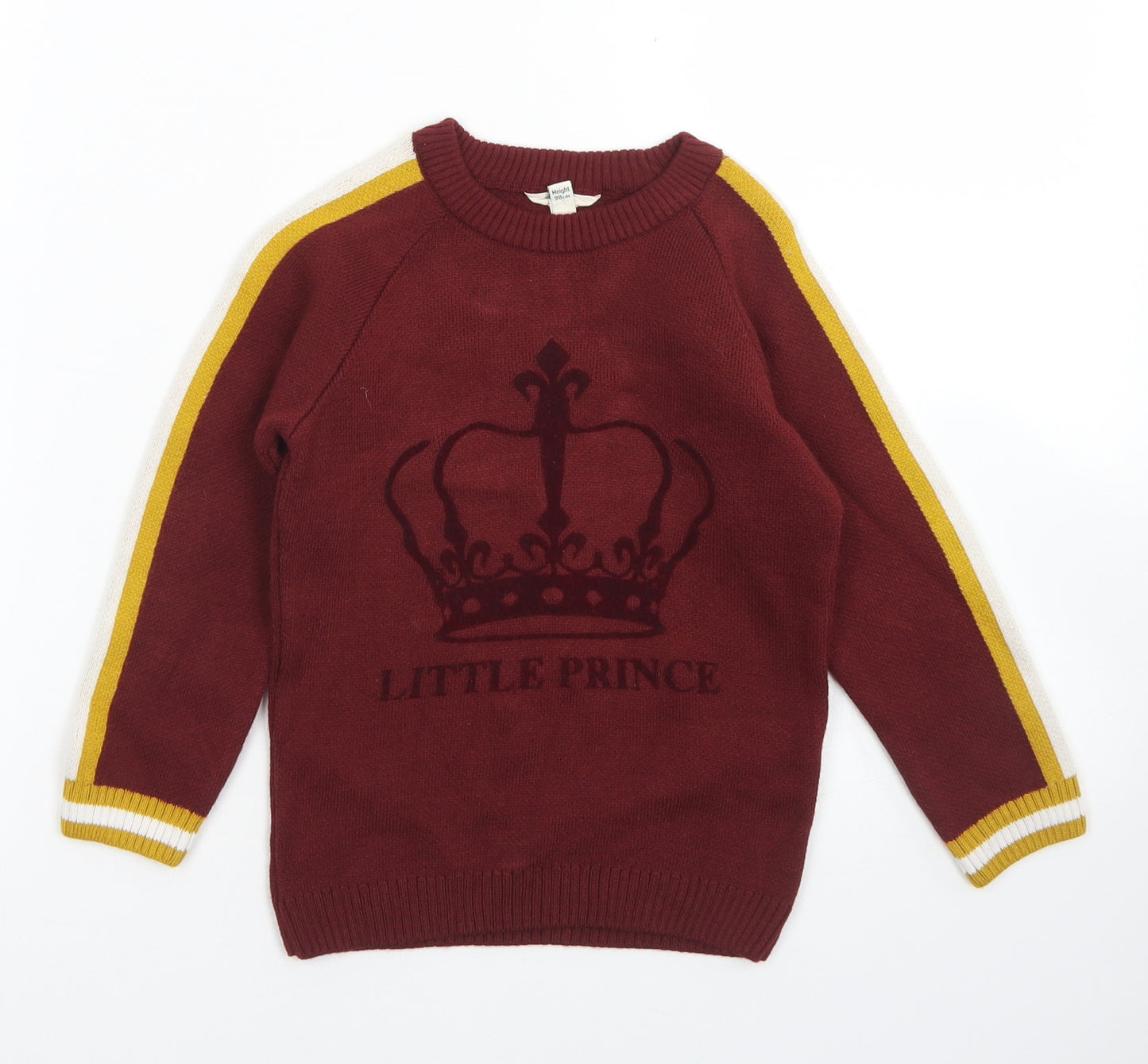 River Island Boys Purple Crew Neck  Acrylic Pullover Jumper Size 2-3 Years