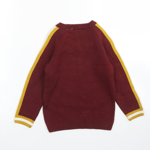 River Island Boys Purple Crew Neck  Acrylic Pullover Jumper Size 2-3 Years