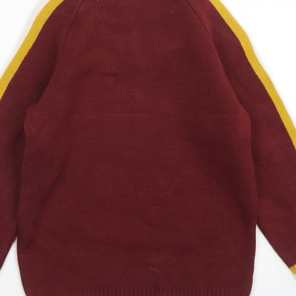 River Island Boys Purple Crew Neck  Acrylic Pullover Jumper Size 2-3 Years
