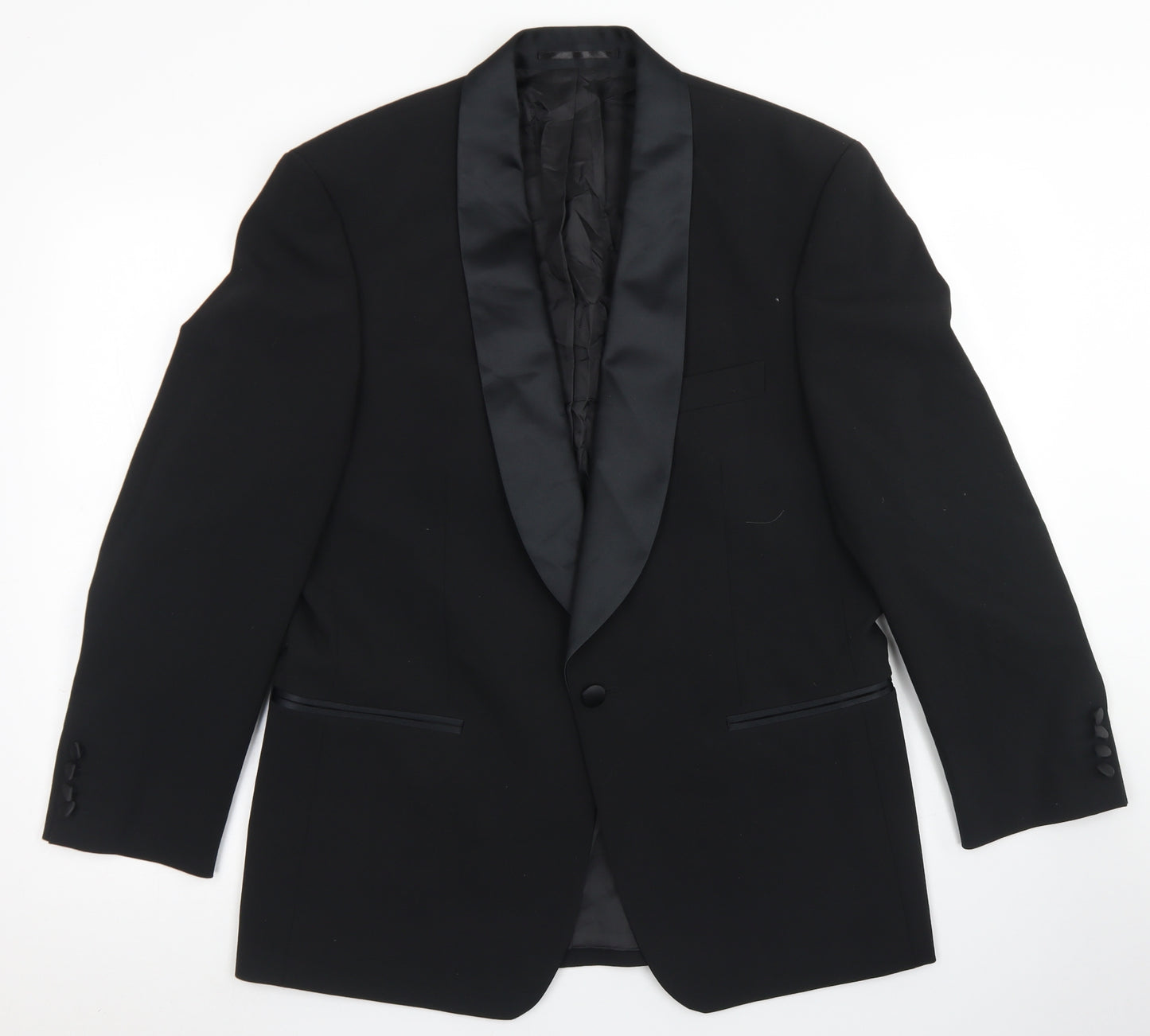 Moss Bros Mens Black  Polyester Jacket Blazer Size 38