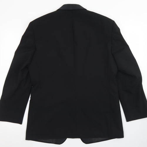 Moss Bros Mens Black  Polyester Jacket Blazer Size 38