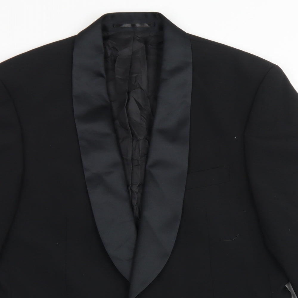 Moss Bros Mens Black  Polyester Jacket Blazer Size 38