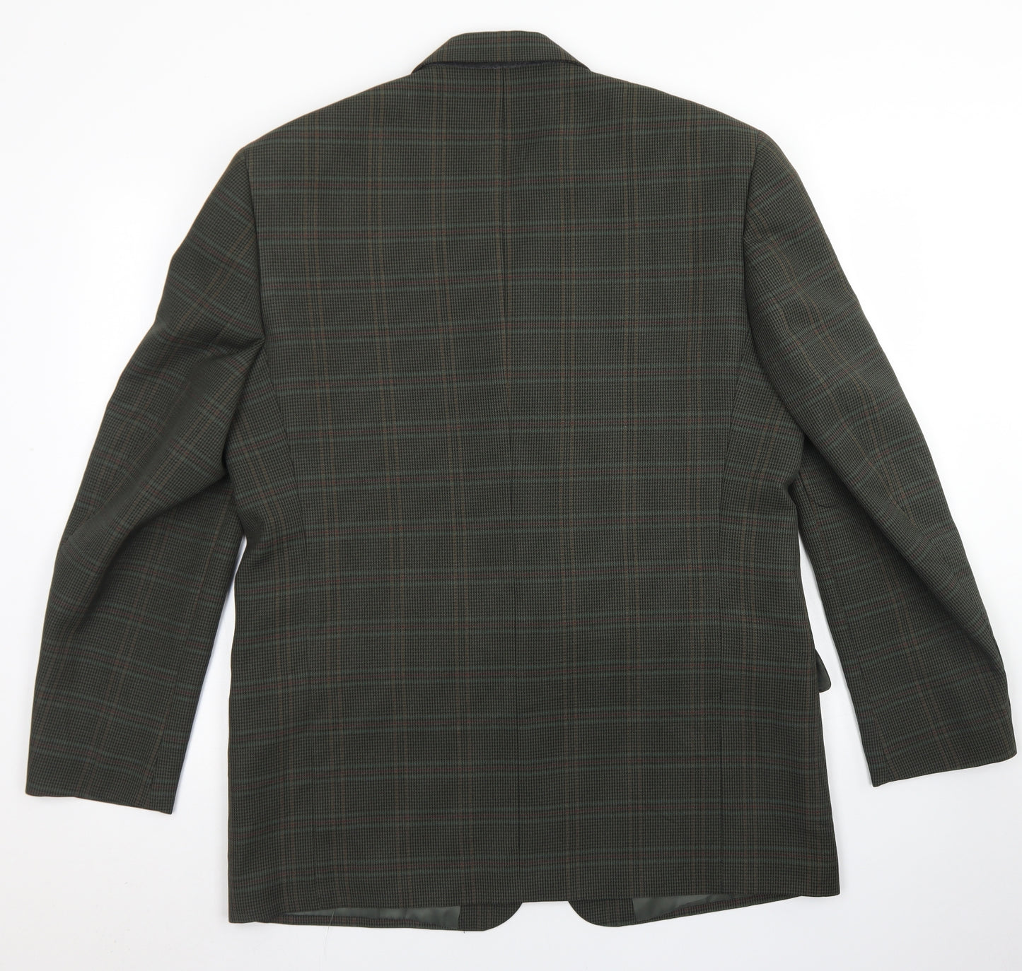 Berkertex Mens Green Plaid Polyester Jacket Blazer Size 42