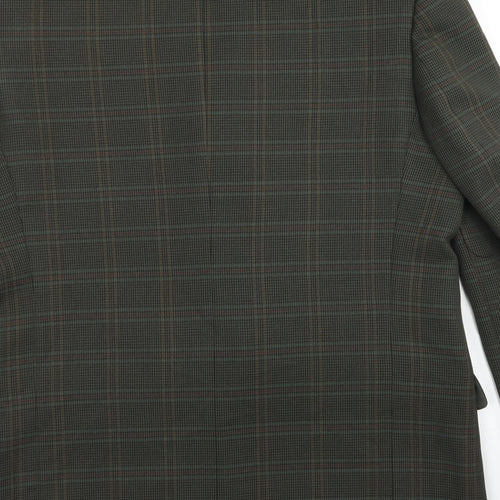 Berkertex Mens Green Plaid Polyester Jacket Blazer Size 42