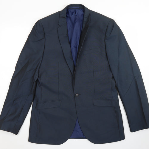 Taylor & Wright Mens Blue  Polyester Jacket Blazer Size 40