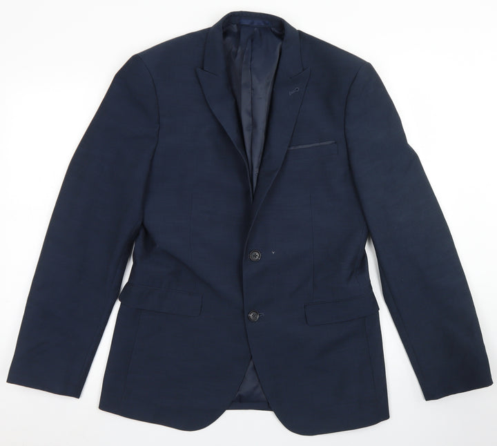 Cedar Wood State Mens Black  Polyester Jacket Blazer Size 38