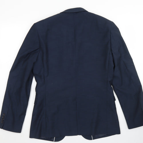 Cedar Wood State Mens Black  Polyester Jacket Blazer Size 38