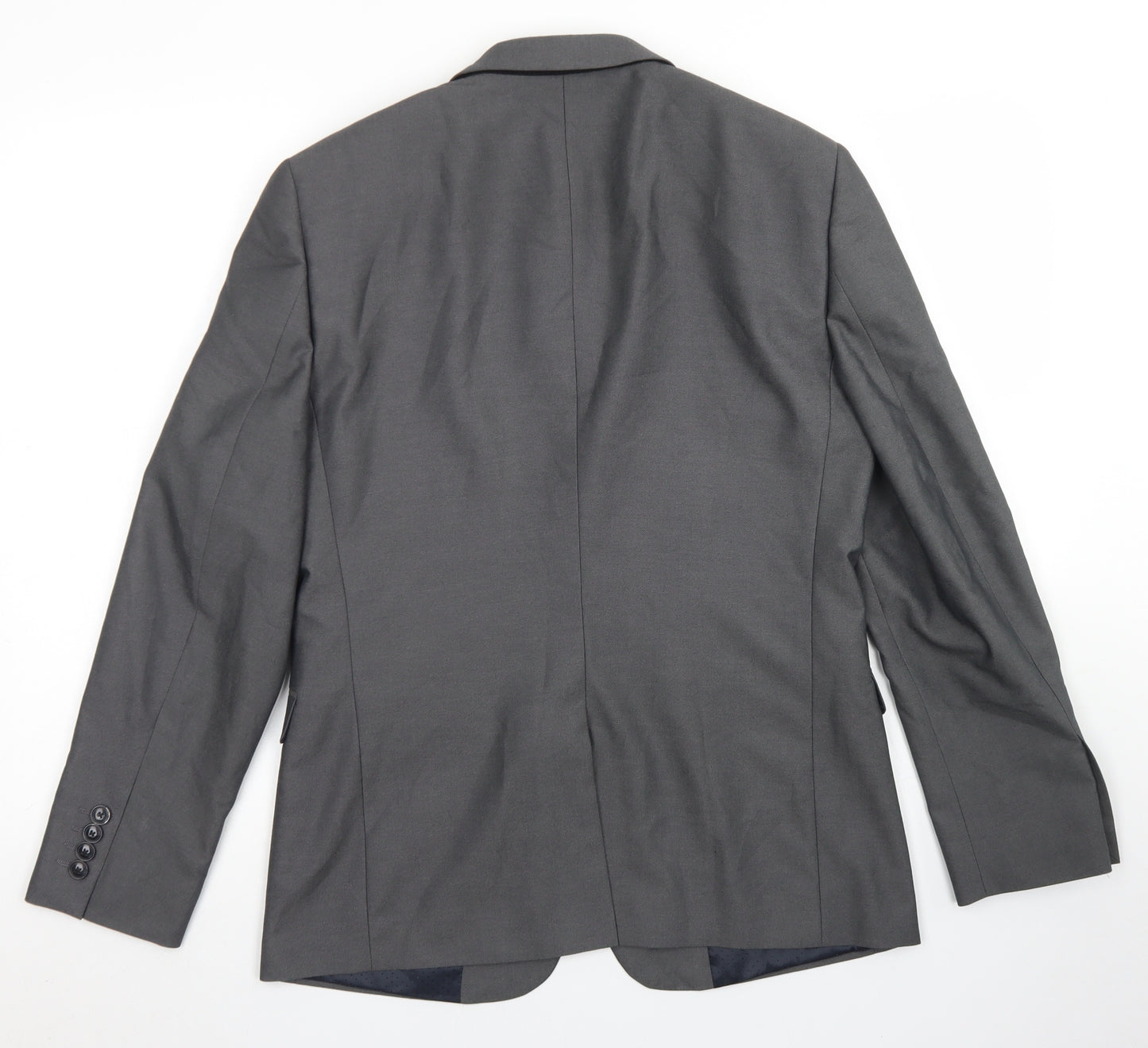 Burton Mens Grey  Polyester Jacket Blazer Size 38   - Skinny Fit