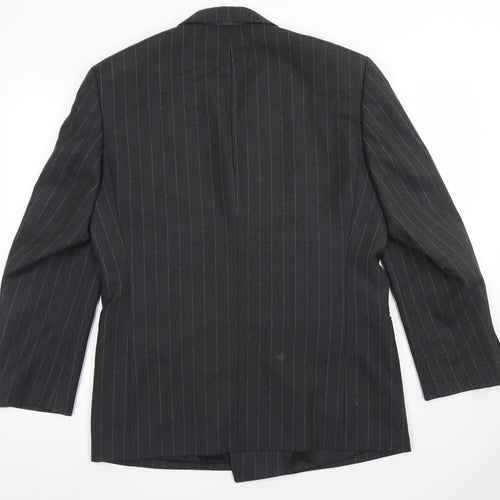 Di Caprio Mens Grey Striped Polyester Jacket Blazer Size 40