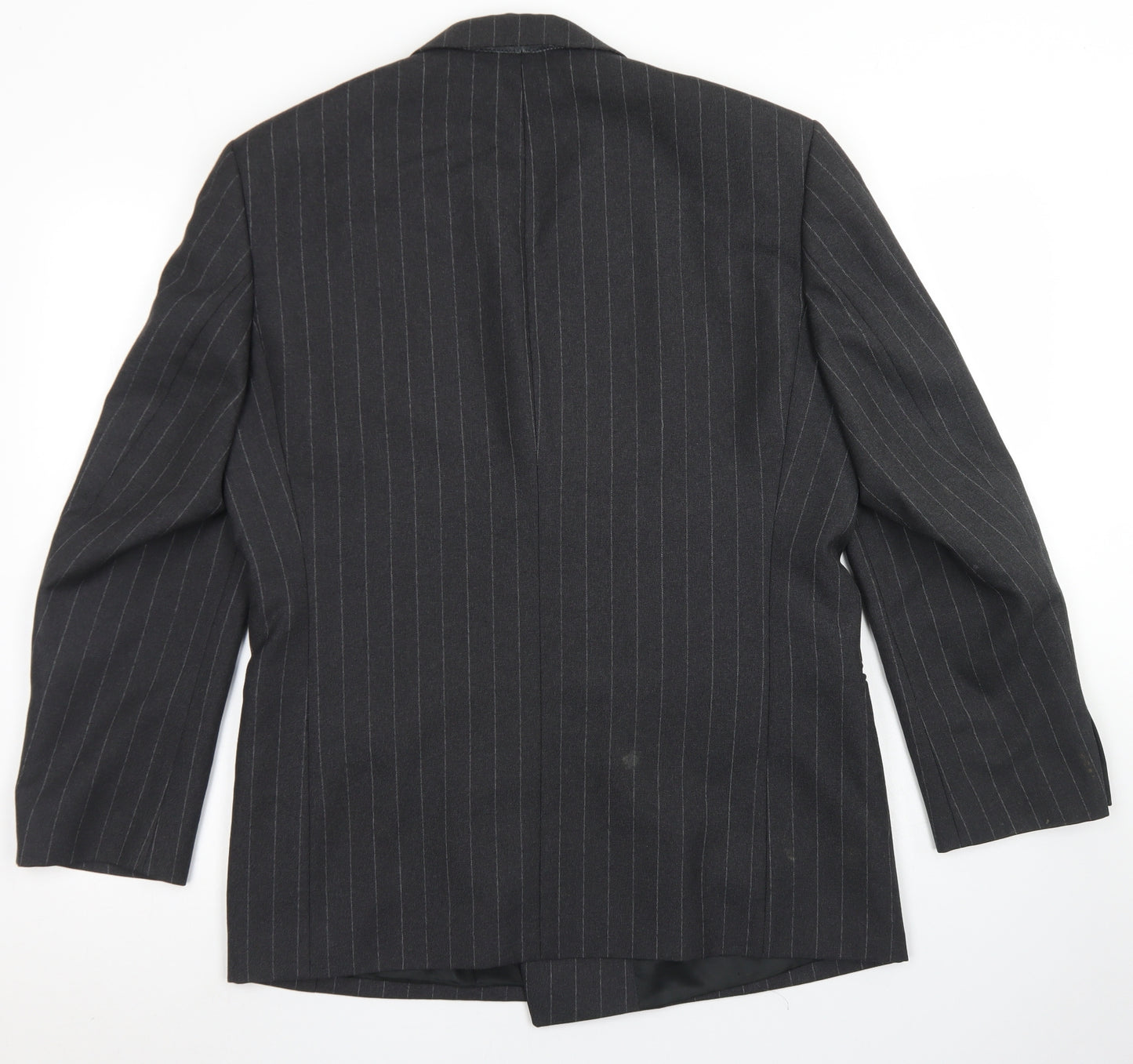 Di Caprio Mens Grey Striped Polyester Jacket Blazer Size 40