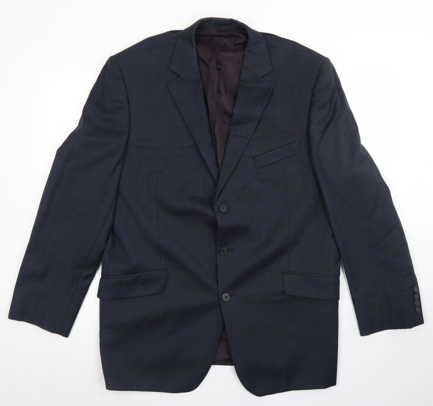 Marks & Spencer Mens Blue  Wool Jacket Blazer Size 44