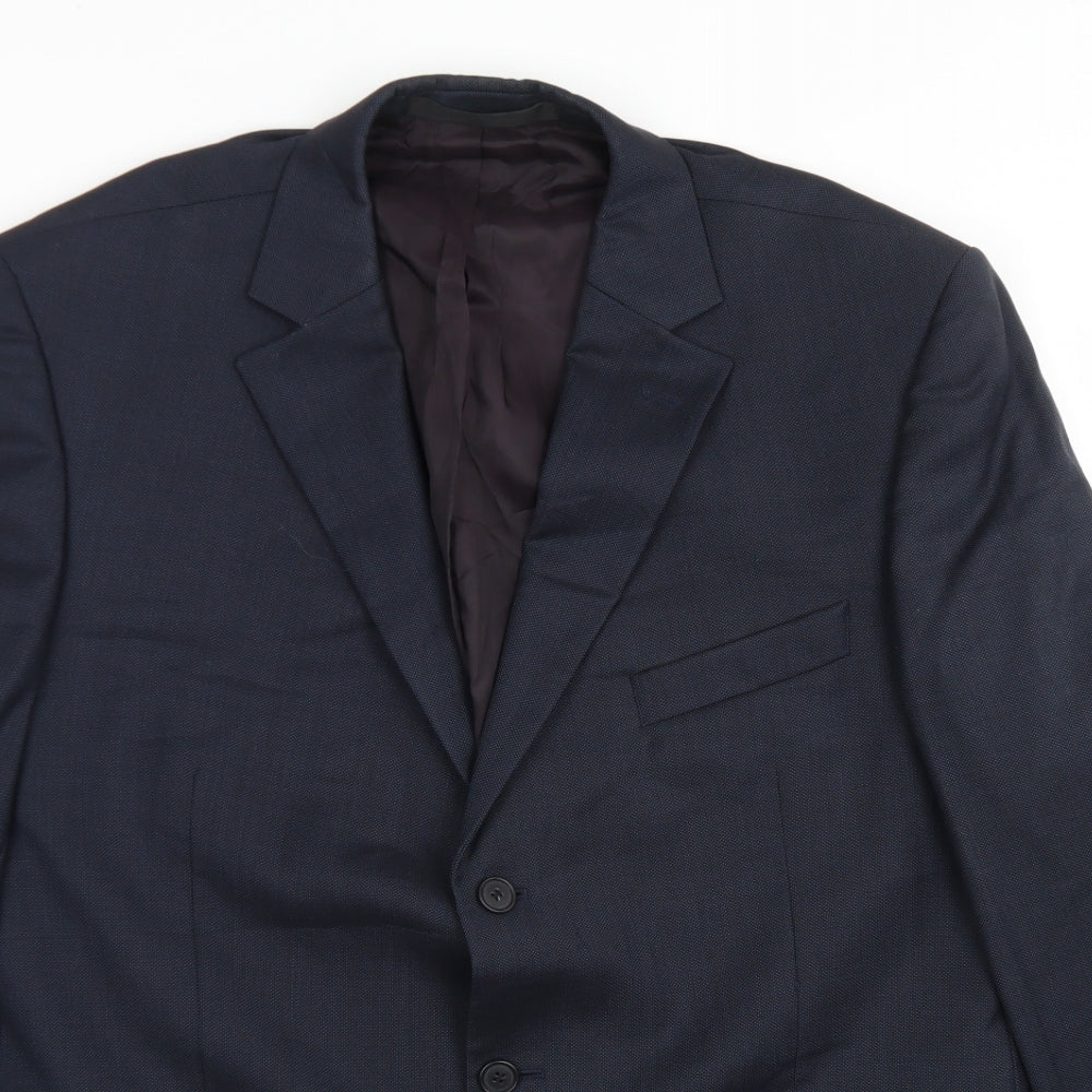 Marks & Spencer Mens Blue  Wool Jacket Blazer Size 44