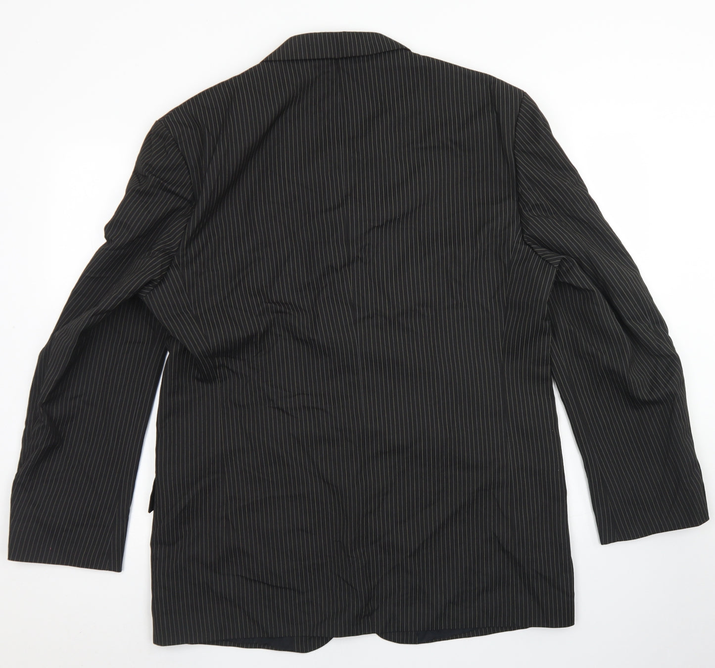 Wilson Mens Black Striped Polyester Jacket Blazer Size 42