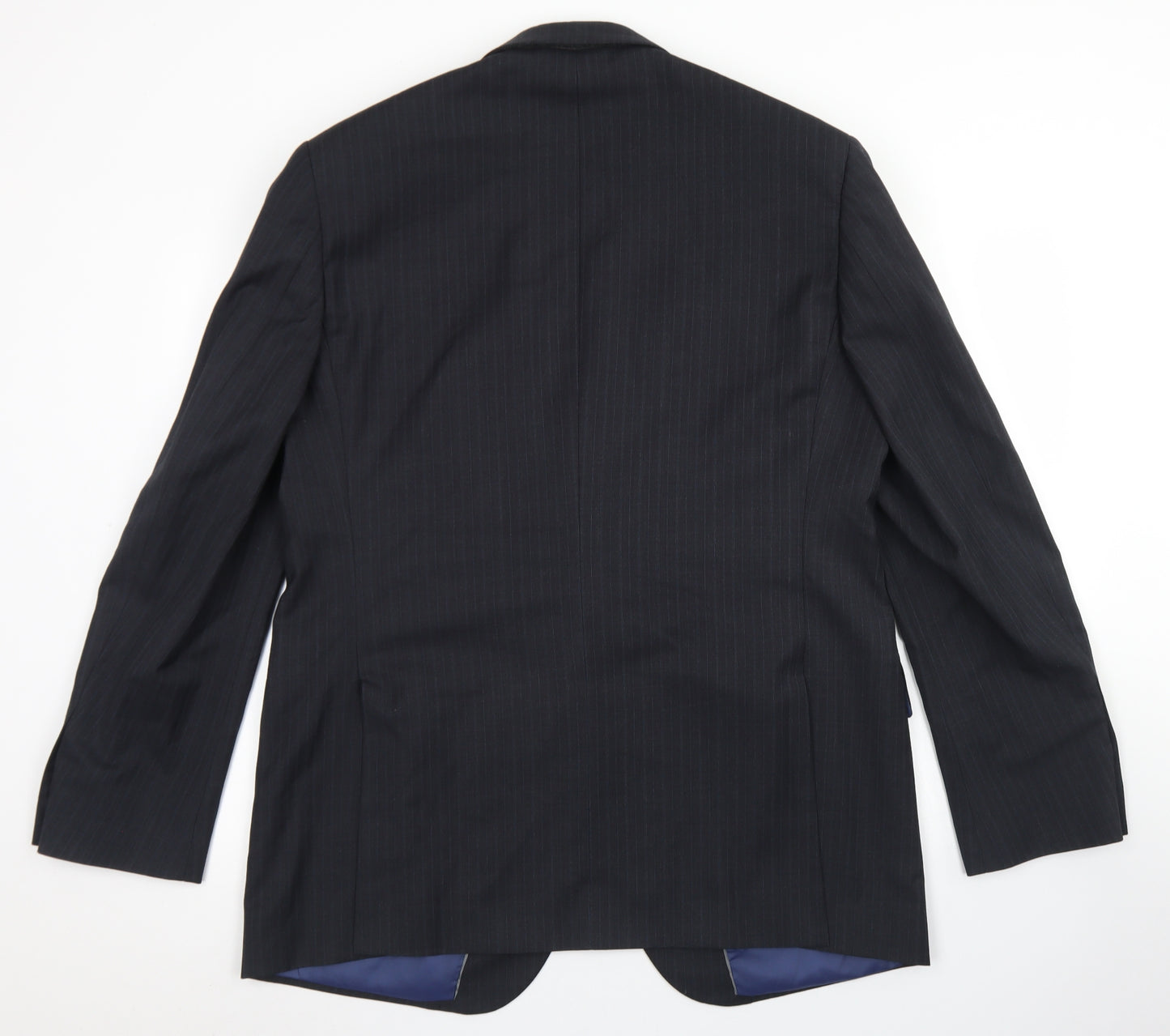 Collezione Mens Black Striped Wool Jacket Blazer Size 44