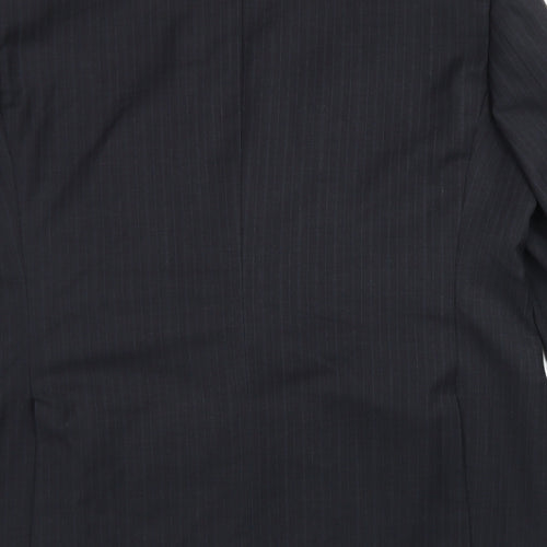Collezione Mens Black Striped Wool Jacket Blazer Size 44