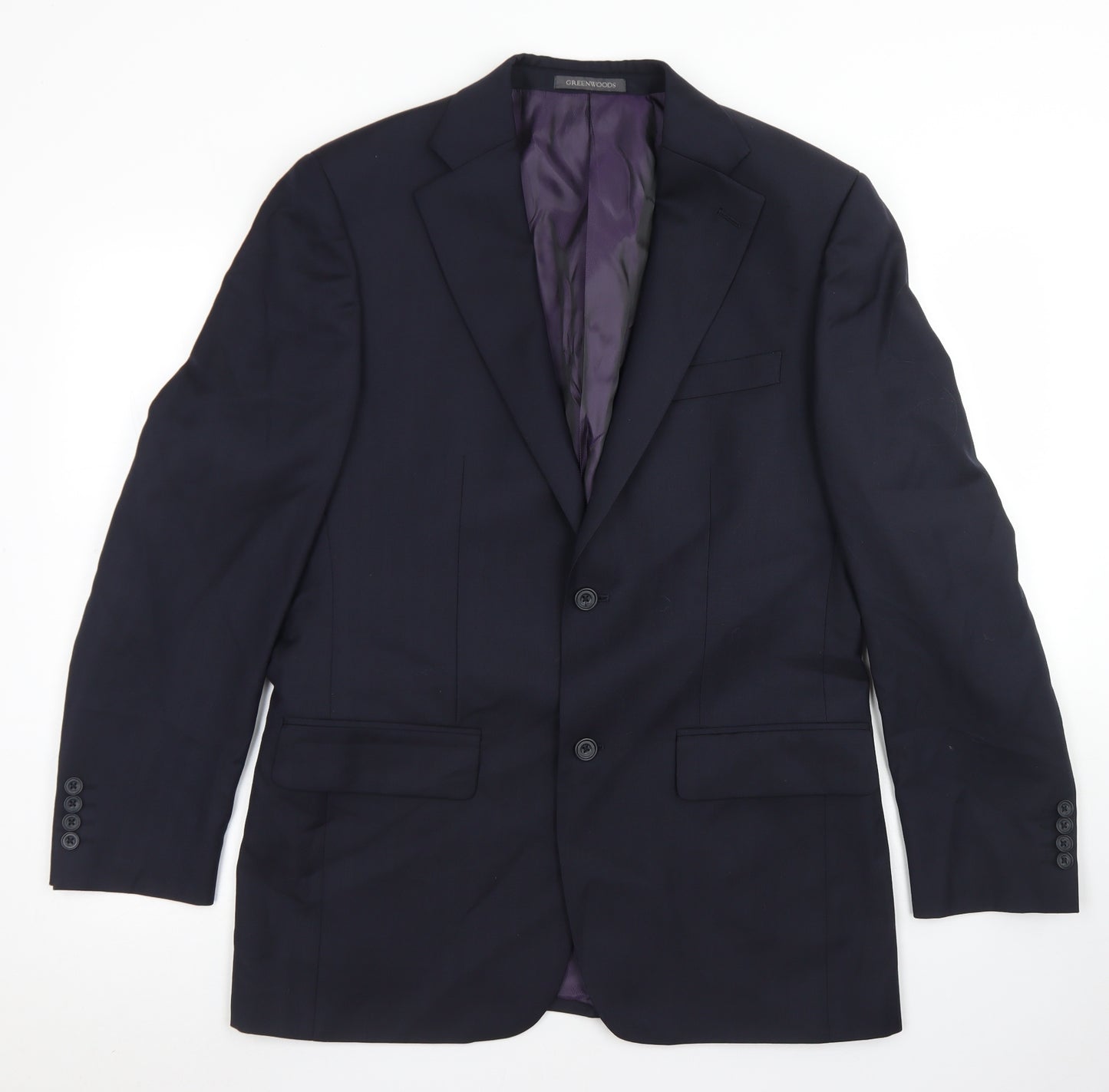 Greenwoods Mens Blue  Wool Jacket Blazer Size 38