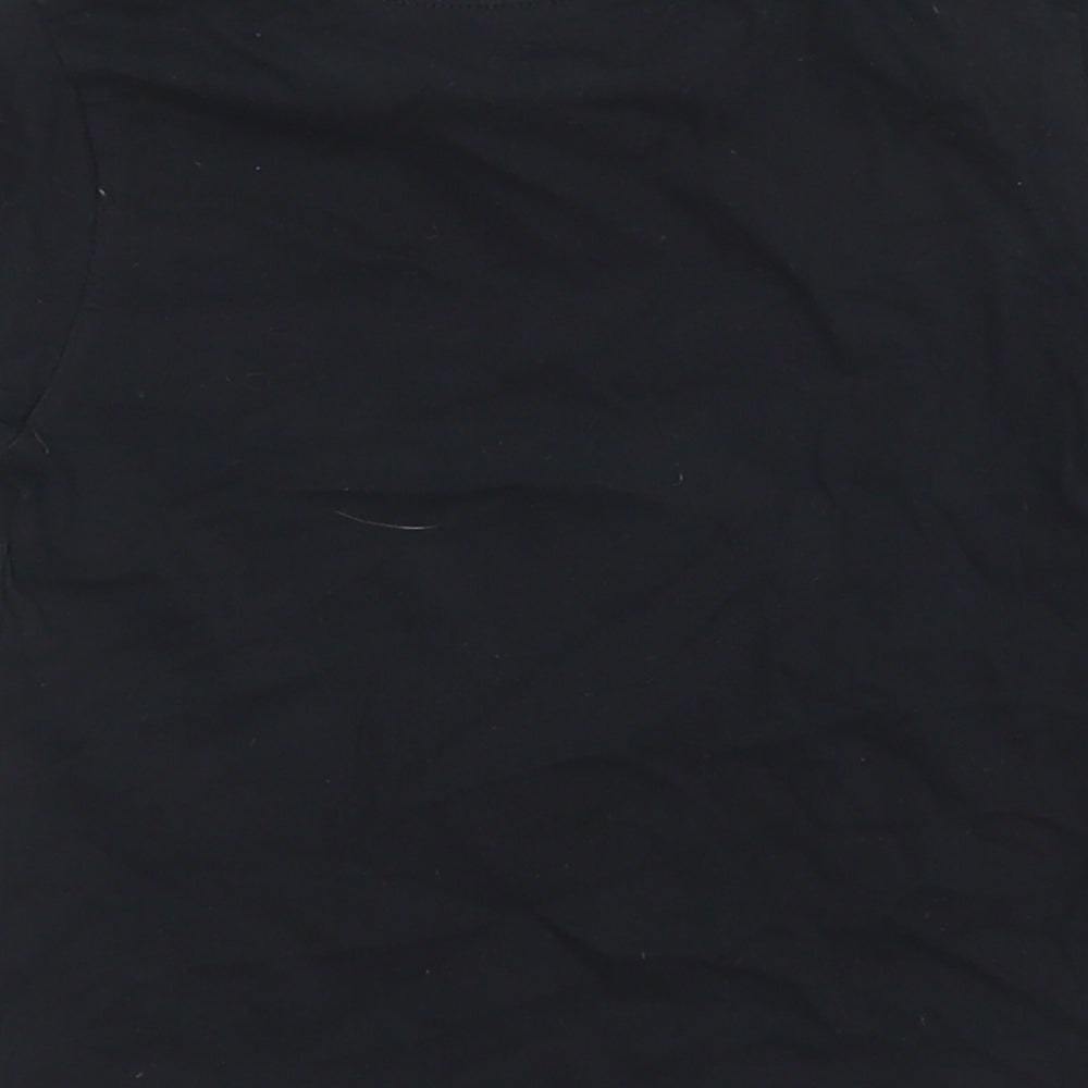 River Island Boys Black  Cotton Basic T-Shirt Size 12-18 Months Crew Neck