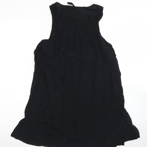 Woolworths Womens Black  Viscose Basic Blouse Size 10 V-Neck