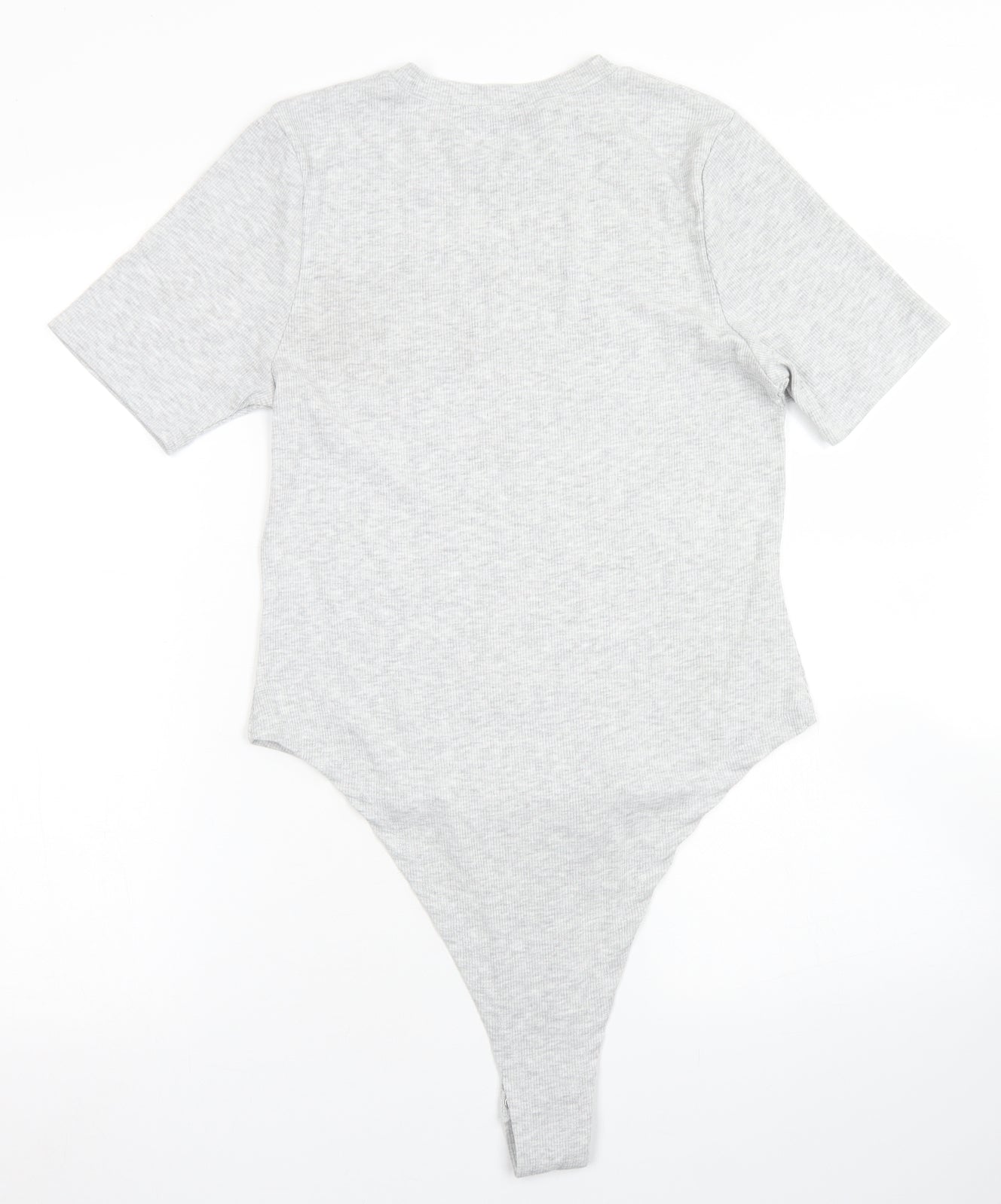 Select Womens Grey  Cotton Bodysuit One-Piece Size L  Snap - High Leg