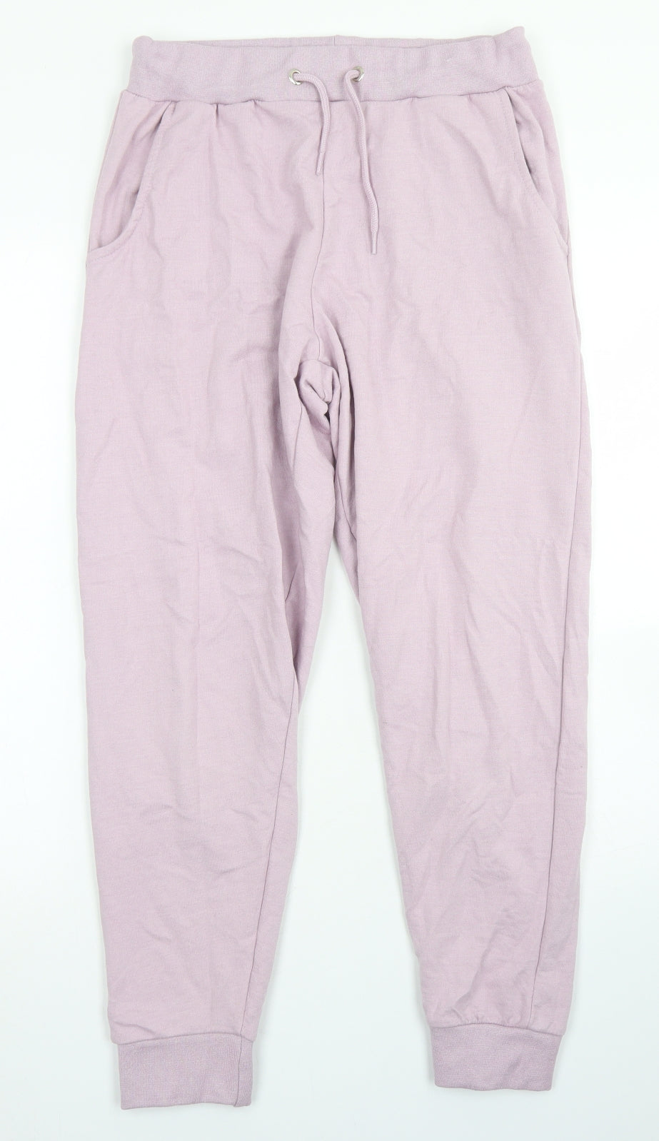 Influence Womens Purple  Cotton Jogger Trousers Size 10 L25 in Regular Drawstring