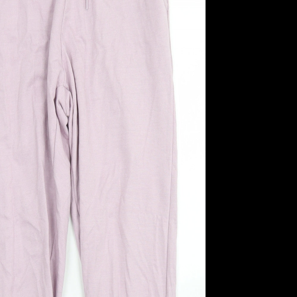 Influence Womens Purple  Cotton Jogger Trousers Size 10 L25 in Regular Drawstring