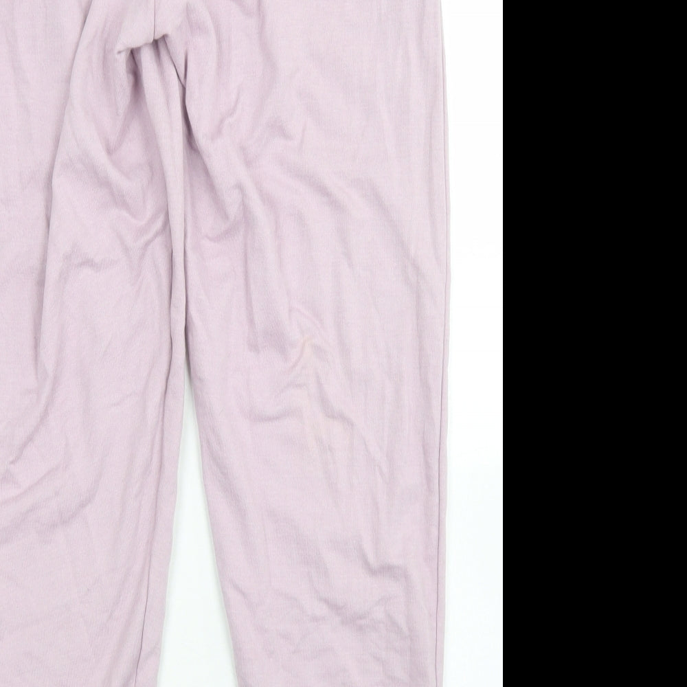 Influence Womens Purple  Cotton Jogger Trousers Size 10 L25 in Regular Drawstring