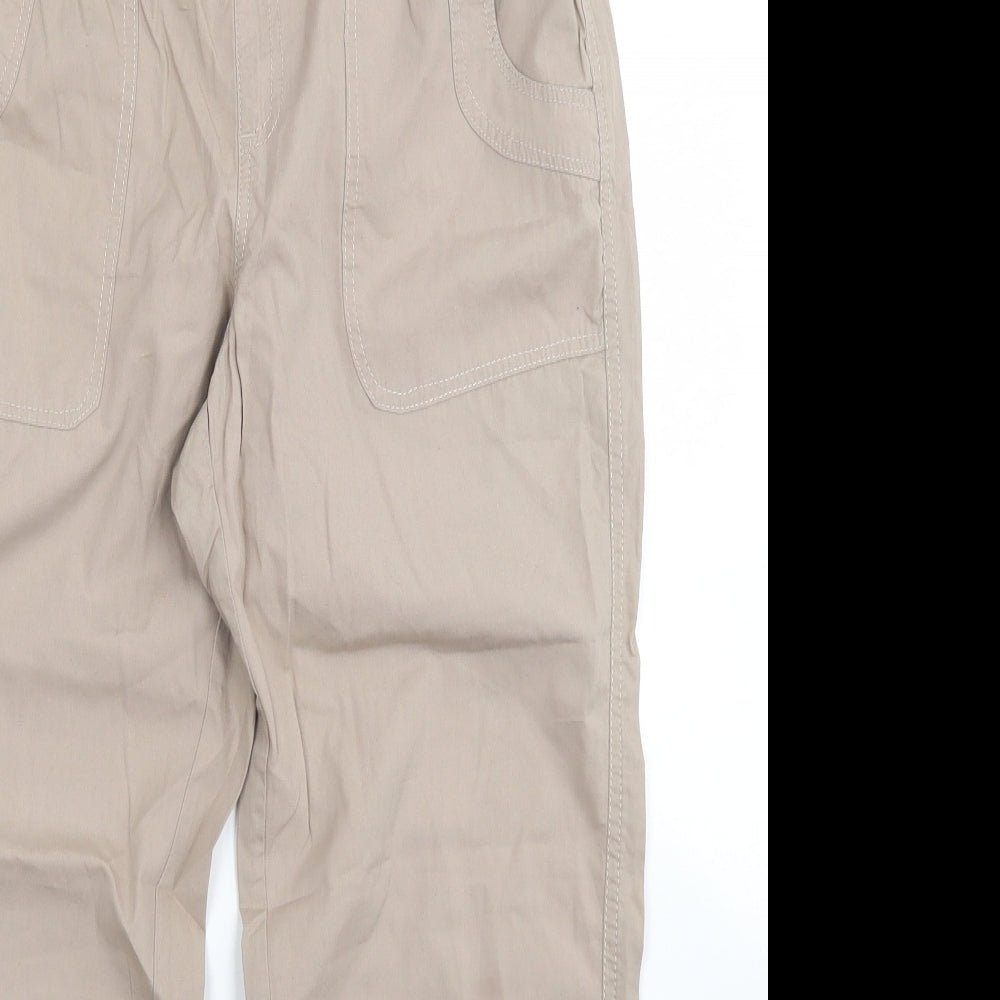 Real Basics Womens Brown  Cotton Pedal Pusher Trousers Size 10 L24 in Regular Drawstring
