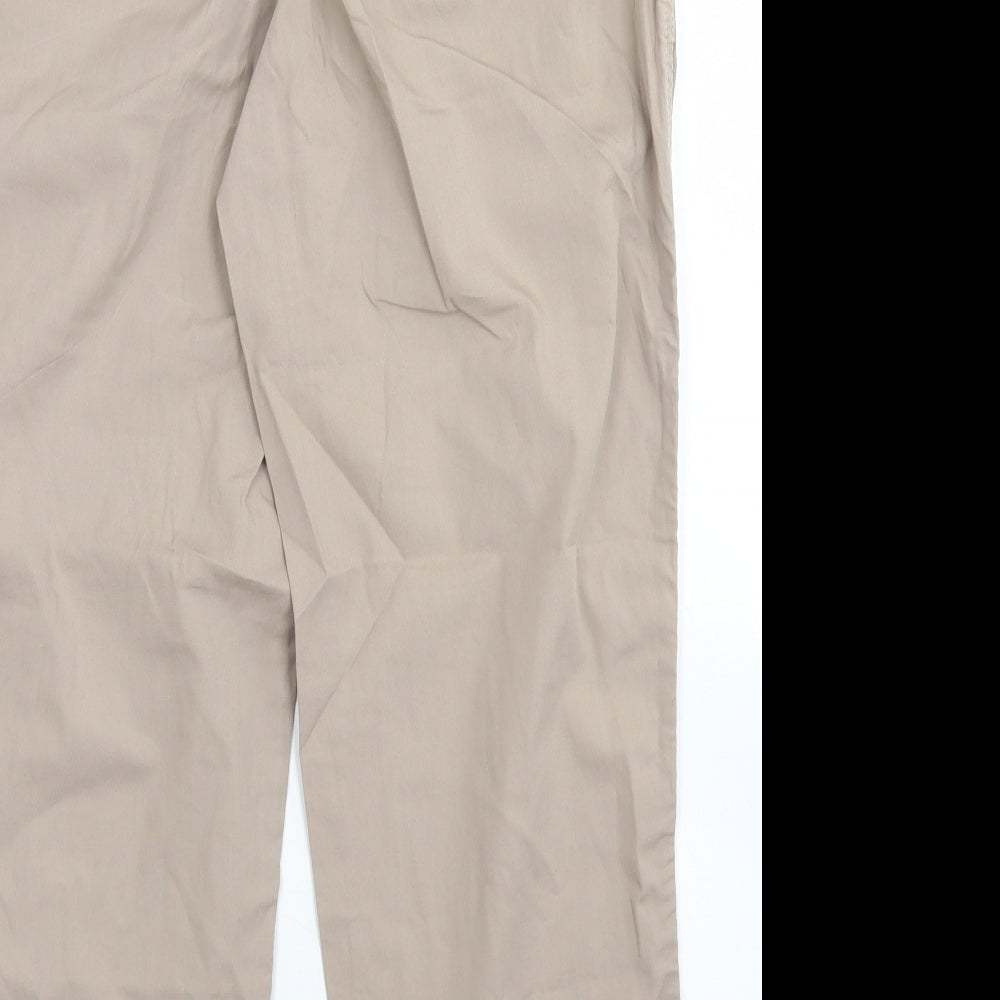 Real Basics Womens Brown  Cotton Pedal Pusher Trousers Size 10 L24 in Regular Drawstring