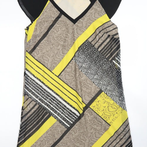 George Womens Brown Animal Print Polyester A-Line  Size 12  V-Neck