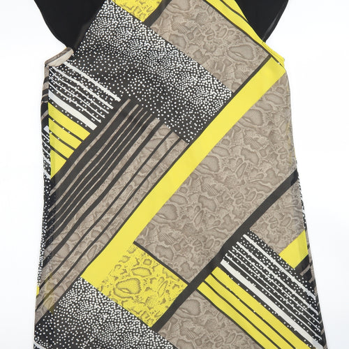 George Womens Brown Animal Print Polyester A-Line  Size 12  V-Neck