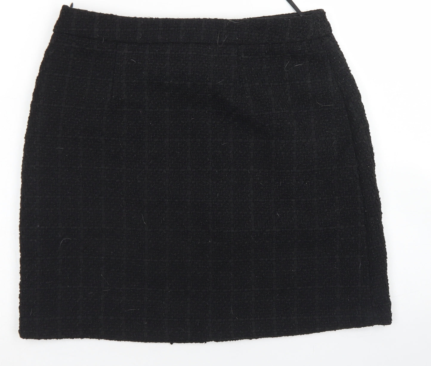 F&F Womens Black  Polyester A-Line Skirt Size 10   Zip