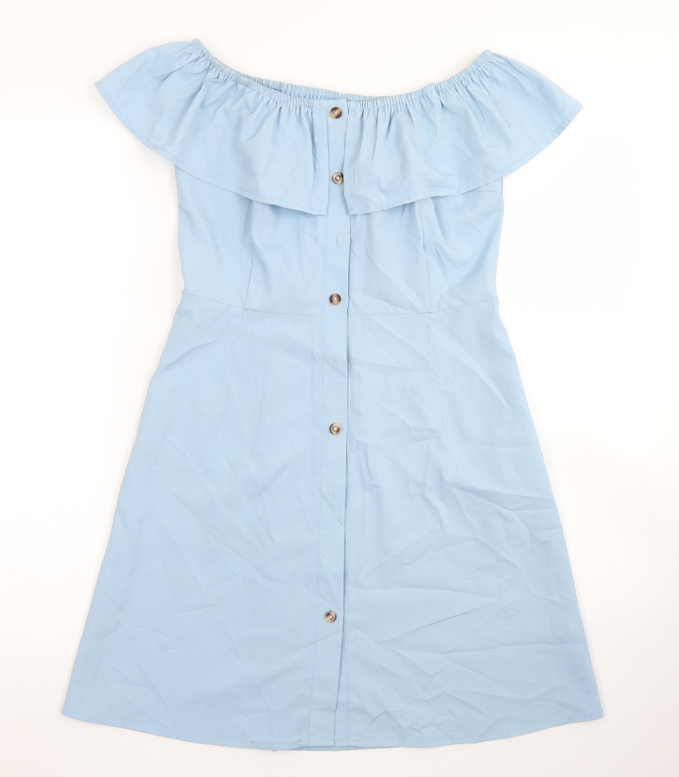 Zaful Womens Blue  Polyester Skater Dress  Size M  Off the Shoulder