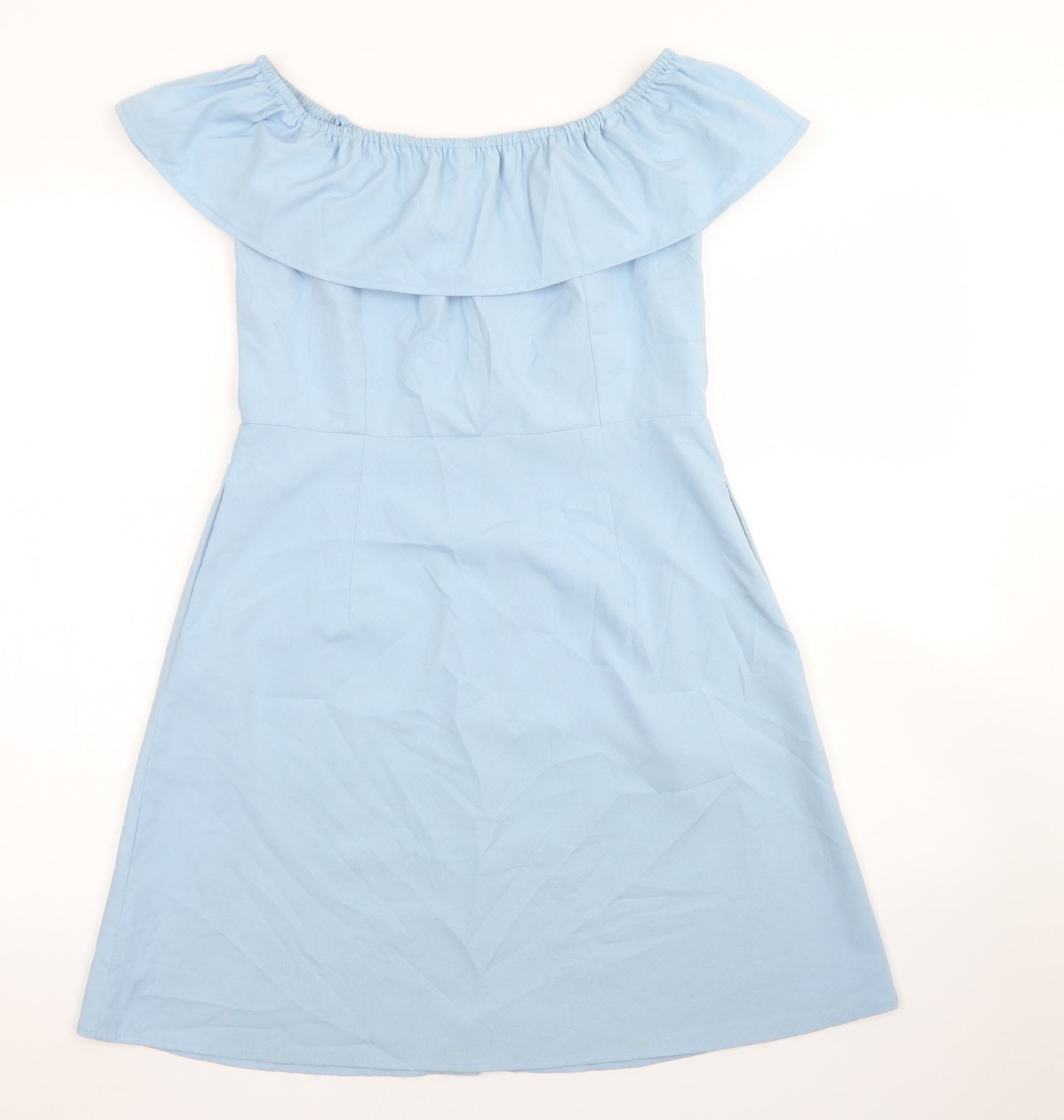 Zaful Womens Blue  Polyester Skater Dress  Size M  Off the Shoulder