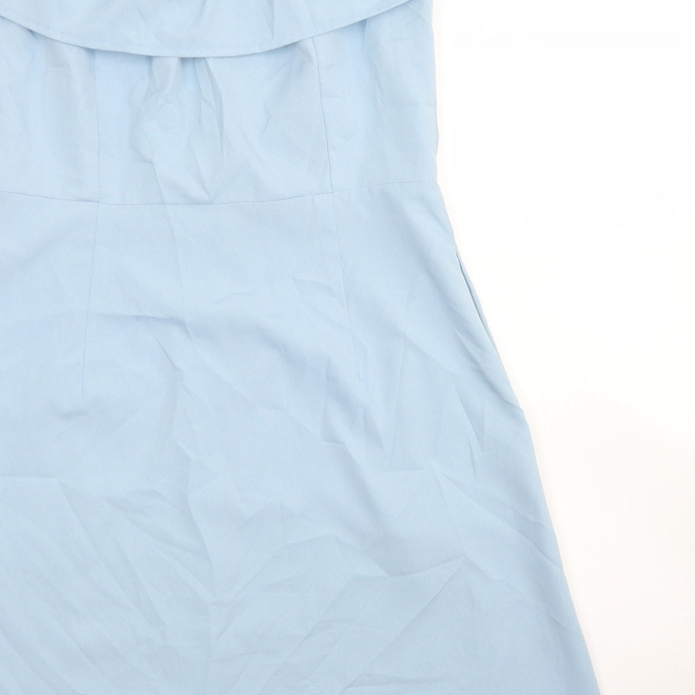 Zaful Womens Blue  Polyester Skater Dress  Size M  Off the Shoulder