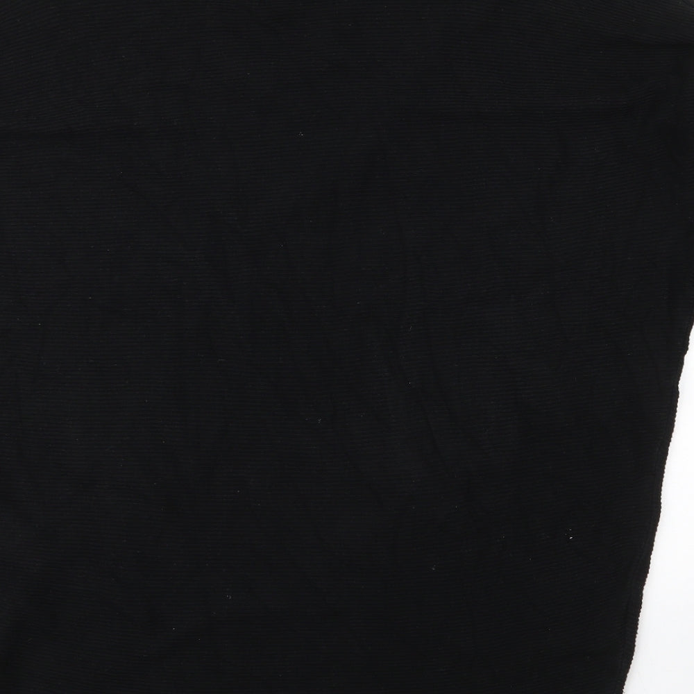 Laetitia Mem Womens Black  Viscose Basic Blouse Size L Round Neck