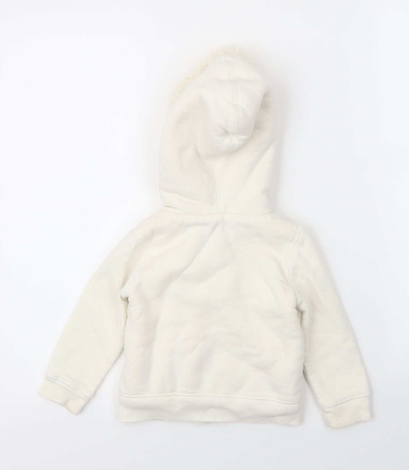 Gap Girls White  Cotton Full Zip Jumper Size 18-24 Months  Zip