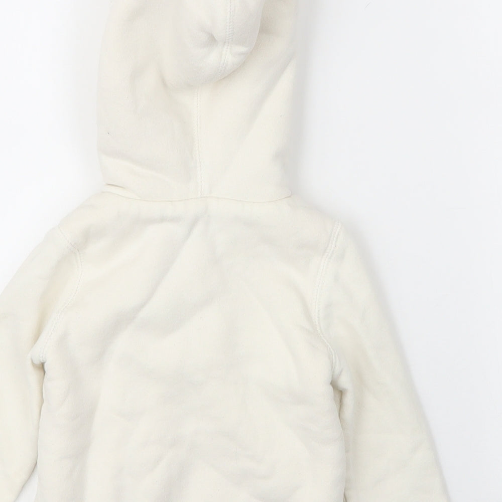 Gap Girls White  Cotton Full Zip Jumper Size 18-24 Months  Zip