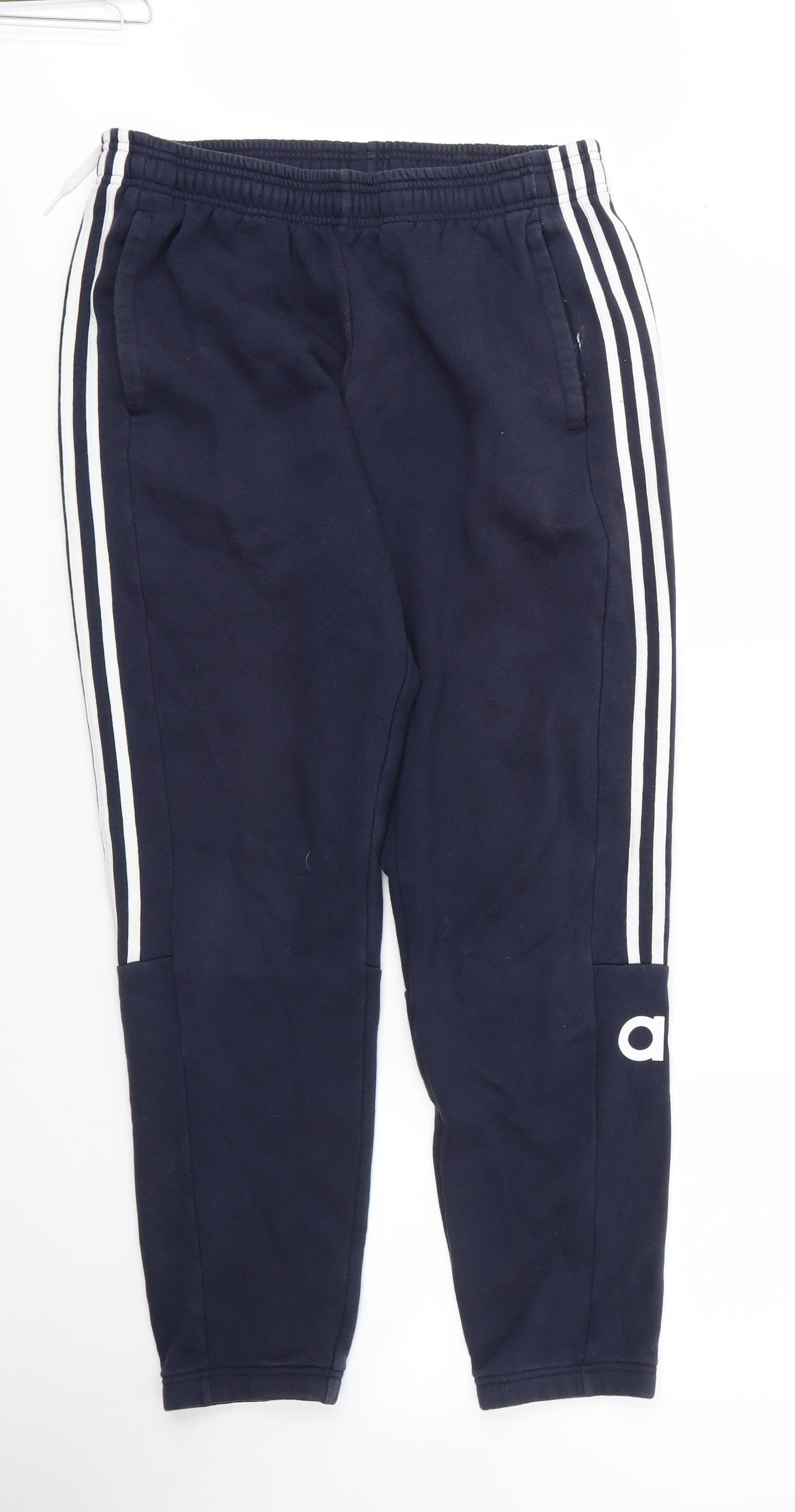 adidas Mens Blue  Cotton Sweatpants Trousers Size M L27 in Regular Drawstring