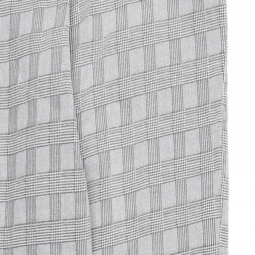 George Womens Grey Houndstooth Cotton Carrot Trousers Size 14 L26 in Regular