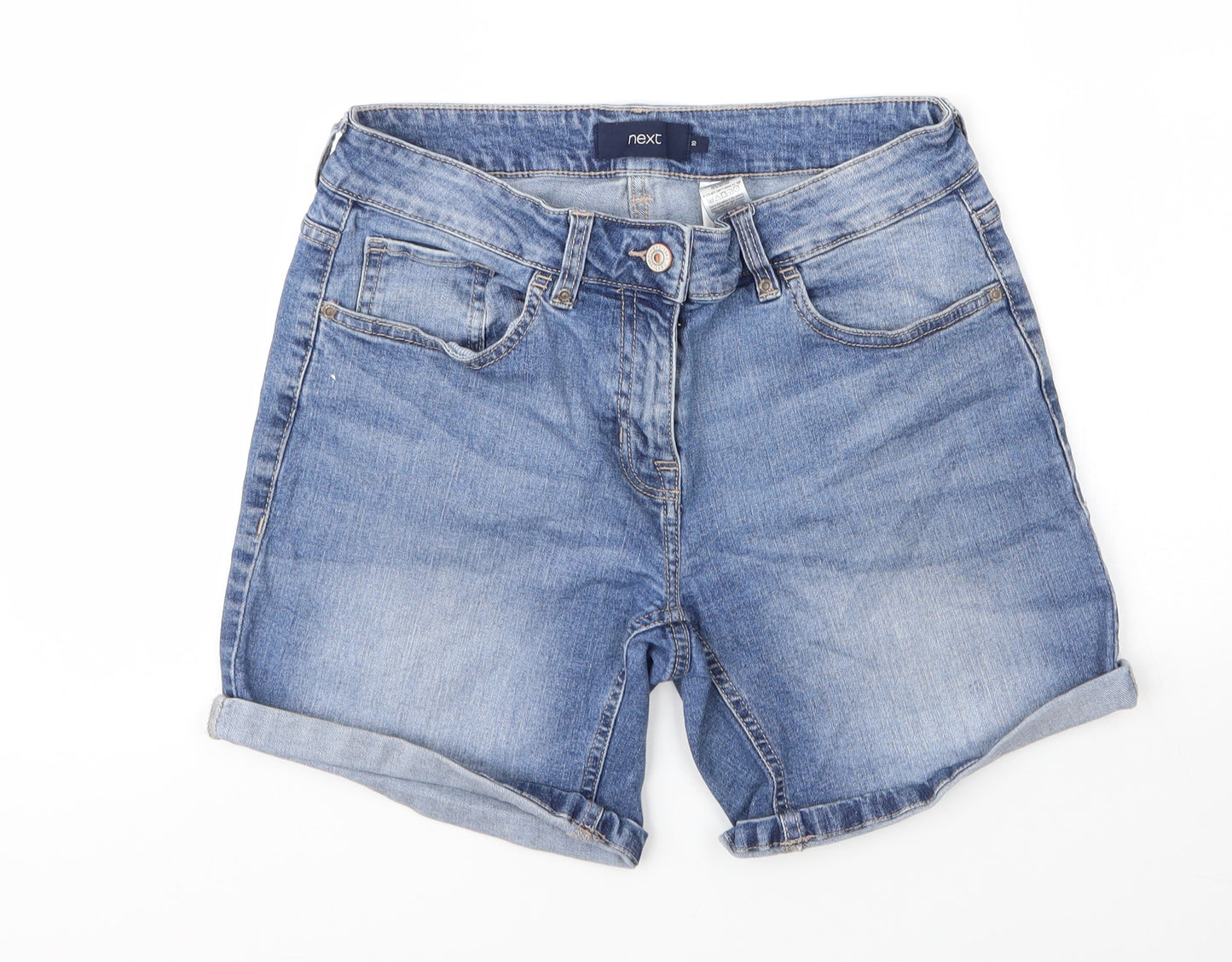 NEXT Womens Blue  Cotton Bermuda Shorts Size 10  Regular Zip