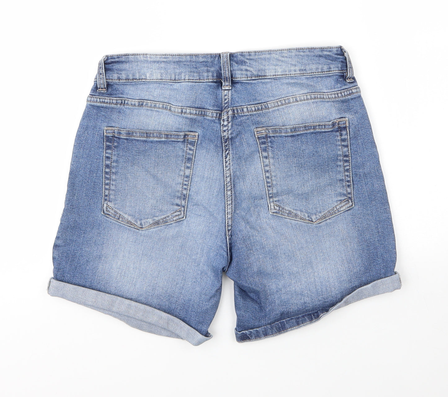 NEXT Womens Blue  Cotton Bermuda Shorts Size 10  Regular Zip