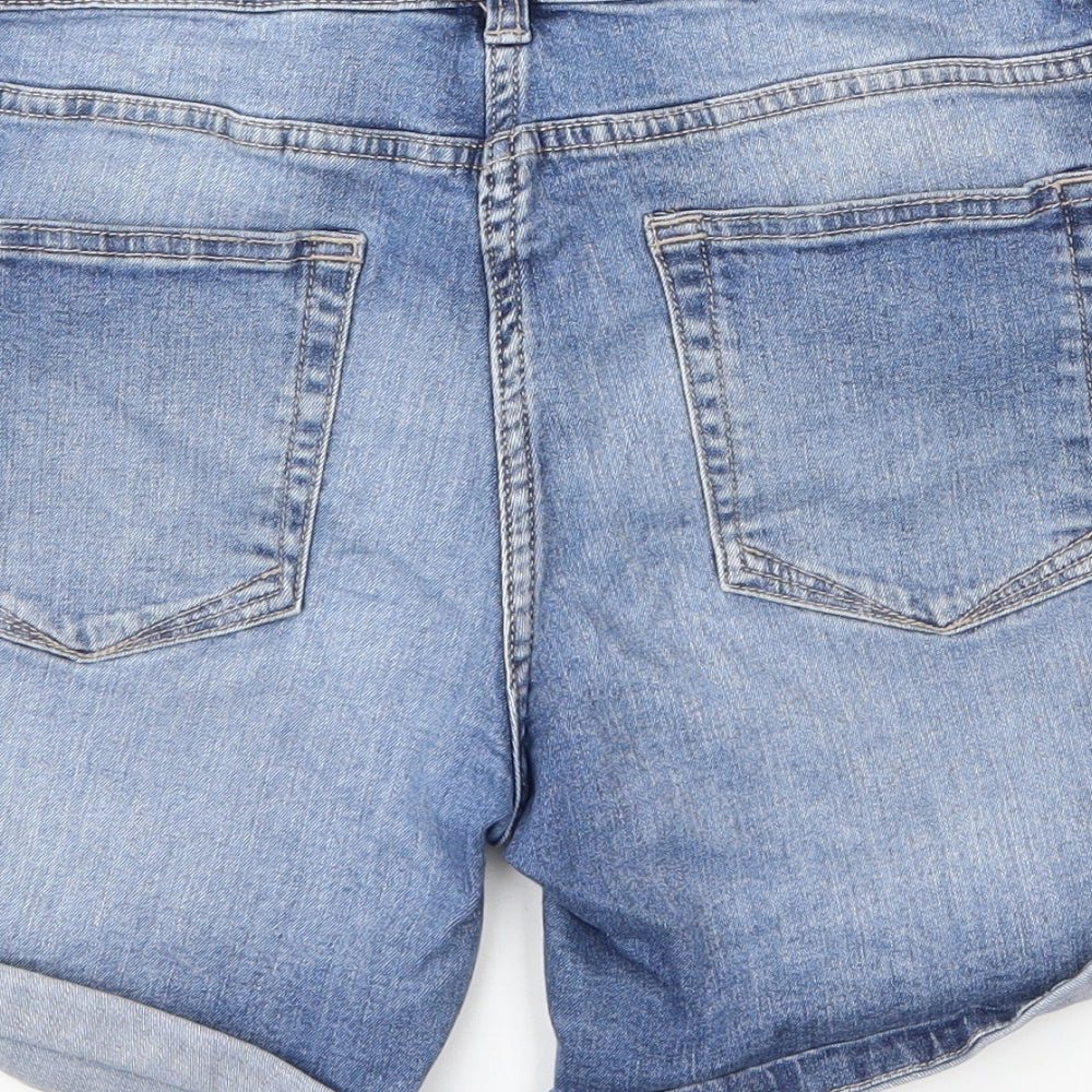 NEXT Womens Blue  Cotton Bermuda Shorts Size 10  Regular Zip