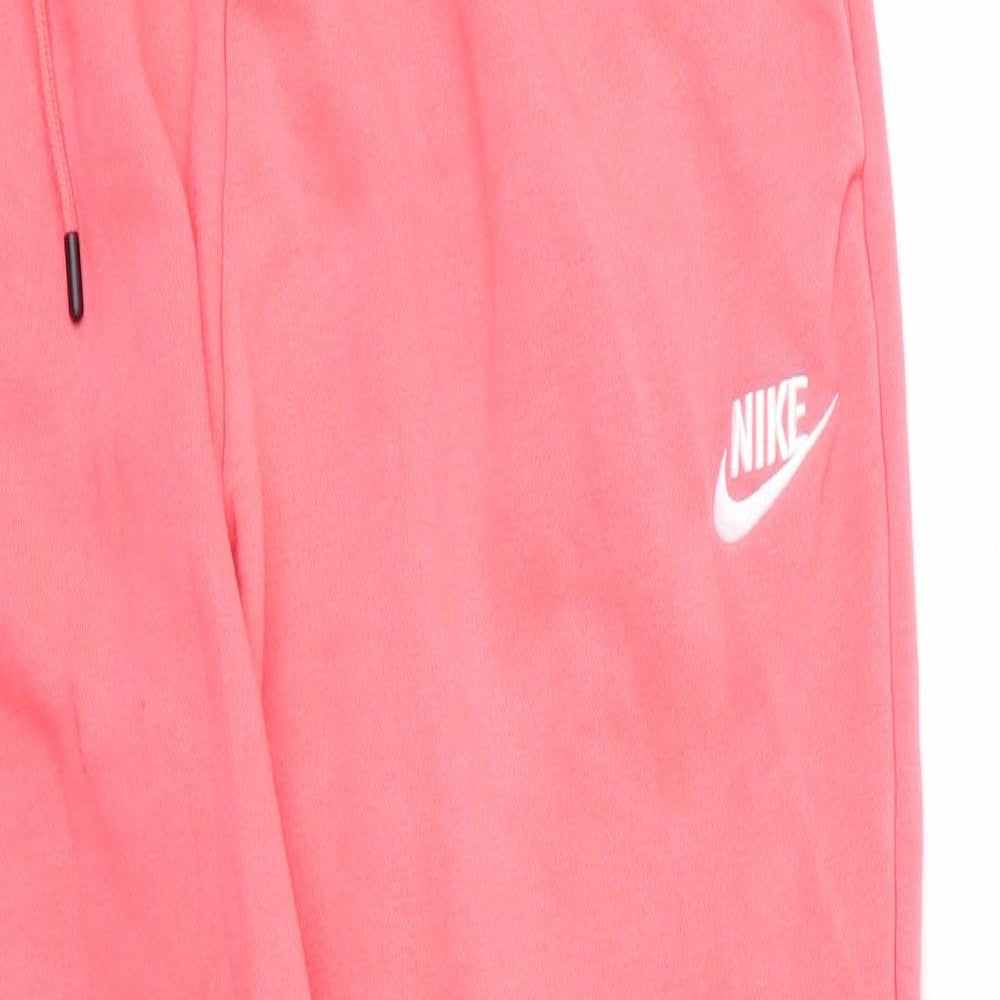 Nike Womens Pink  Cotton Sweatpants Trousers Size S L25 in Regular Drawstring
