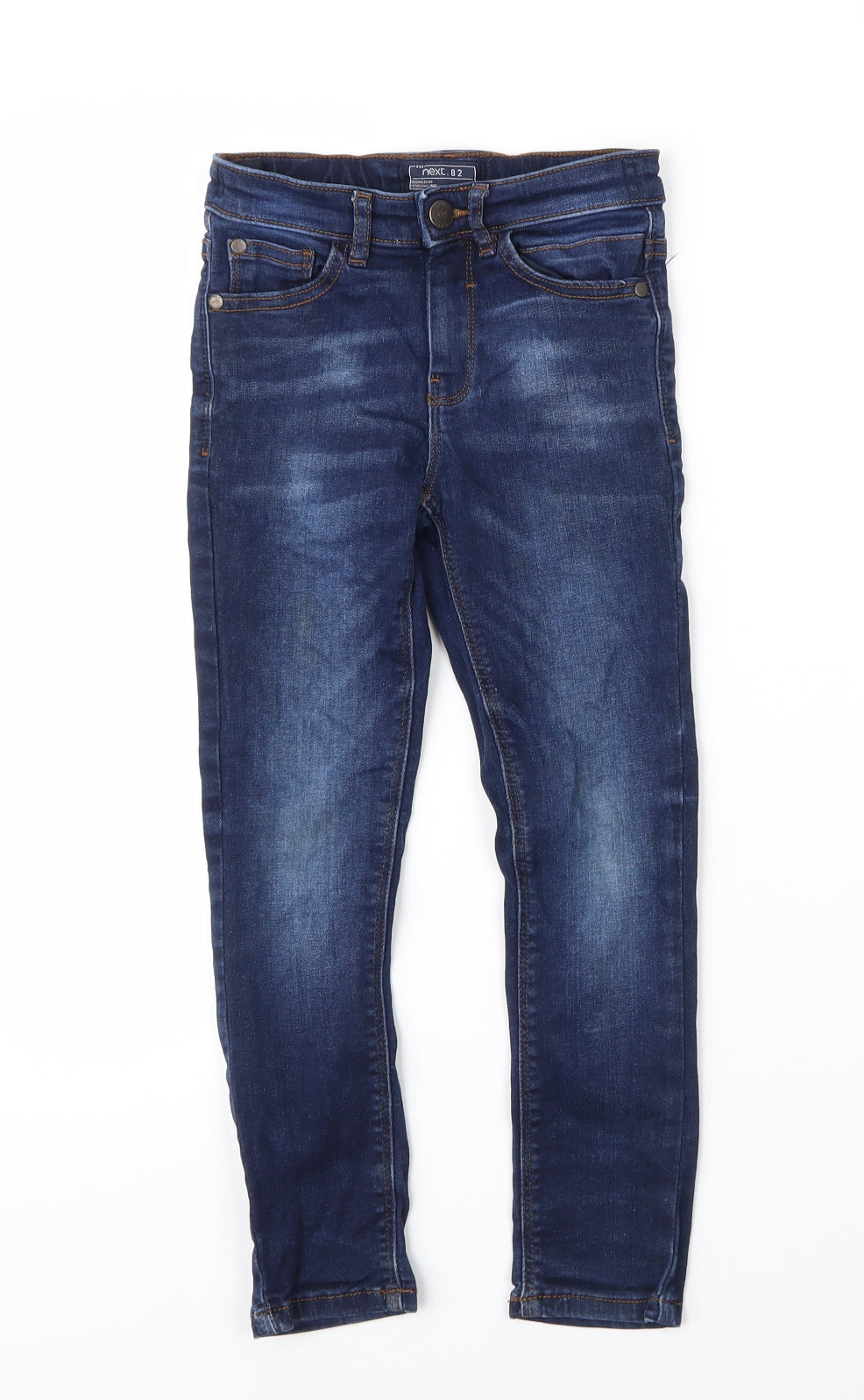 NEXT Boys Blue  Cotton Skinny Jeans Size 6 Years  Regular Zip
