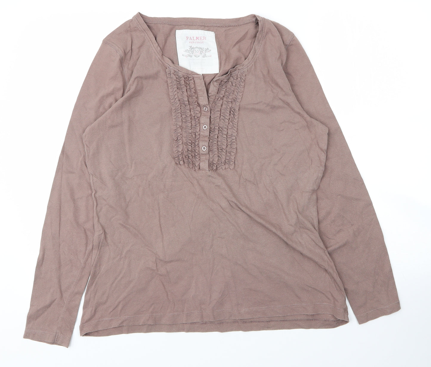 Matalan Womens Brown  Cotton Basic Blouse Size 20 Scoop Neck