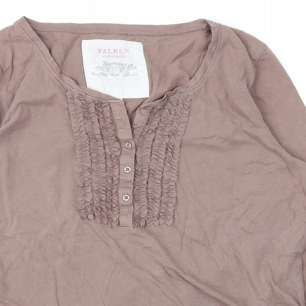 Matalan Womens Brown  Cotton Basic Blouse Size 20 Scoop Neck