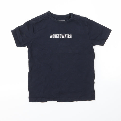 NEXT Girls Blue  Cotton Basic T-Shirt Size 4 Years Round Neck