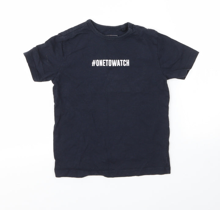 NEXT Girls Blue  Cotton Basic T-Shirt Size 4 Years Round Neck