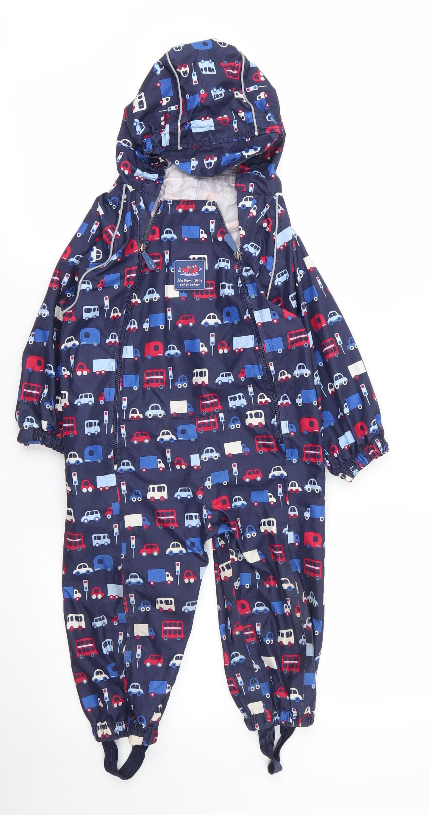 JoJo Maman Bébé Boys Blue   Parka Snowsuit Size 12 Months   Zip