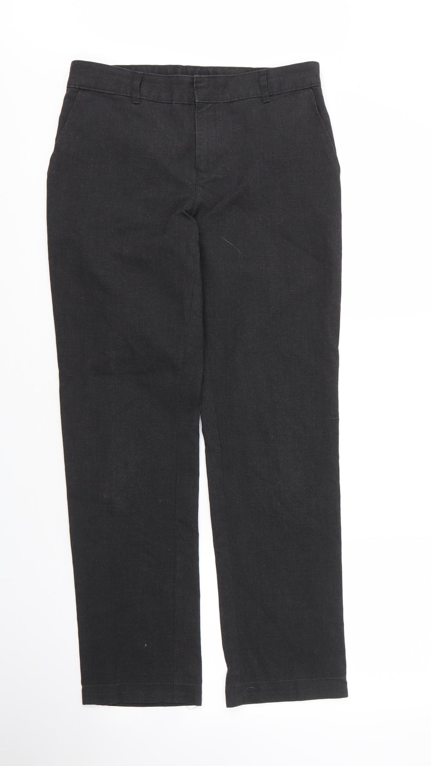 M&S Boys Grey  Polyester Capri Trousers Size 12 Years L27 in Regular Zip